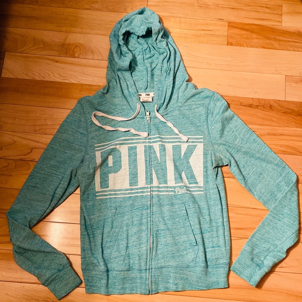PINK zip up sweatshirt, size medium